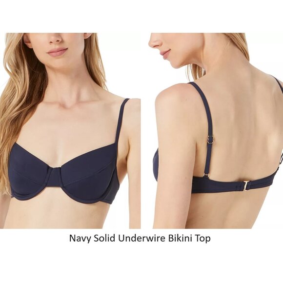 NWT Michael Kors Women's Bikini Lace Up Zip Front Tops Size XS-L $100 12HL858 - Picture 4 of 5